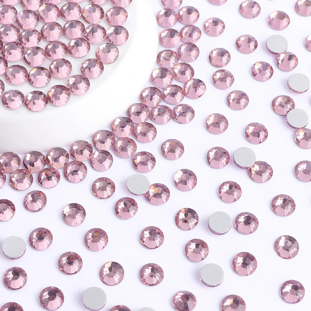 QIYI Wholesale 14400pcs Bulk Package Flatback Rhinestones Glitter Bling Glue on Luminous Rhinestones for Accessories