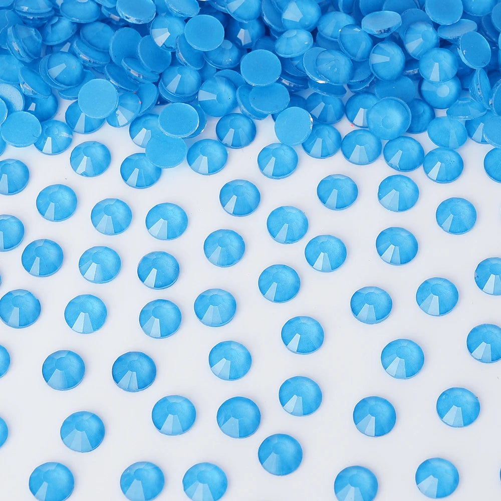 Blue Colors Glass Bling Crystal Wholesale Rhinestone Non Hotfix Flat Back Crystal Glass  for Clothing Accessories