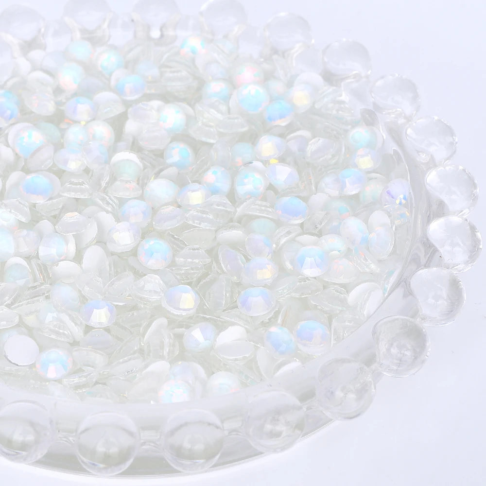 QIYI Wholesale Rhinestone Bulk Glitter Bling Diamond Mocha Opal Non Hotfix Glass Rhinestones Trimmings for Nail Crystals