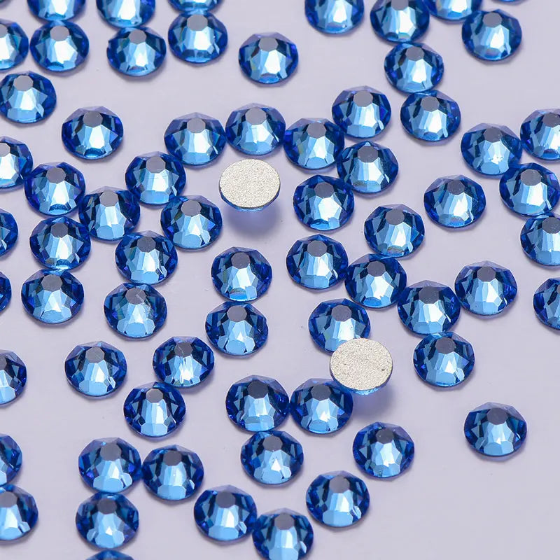 Wholesale  8 Big and 8 Small High Quality Machine Cut 16 Facets Rhinestones Iron on Decoration Garment