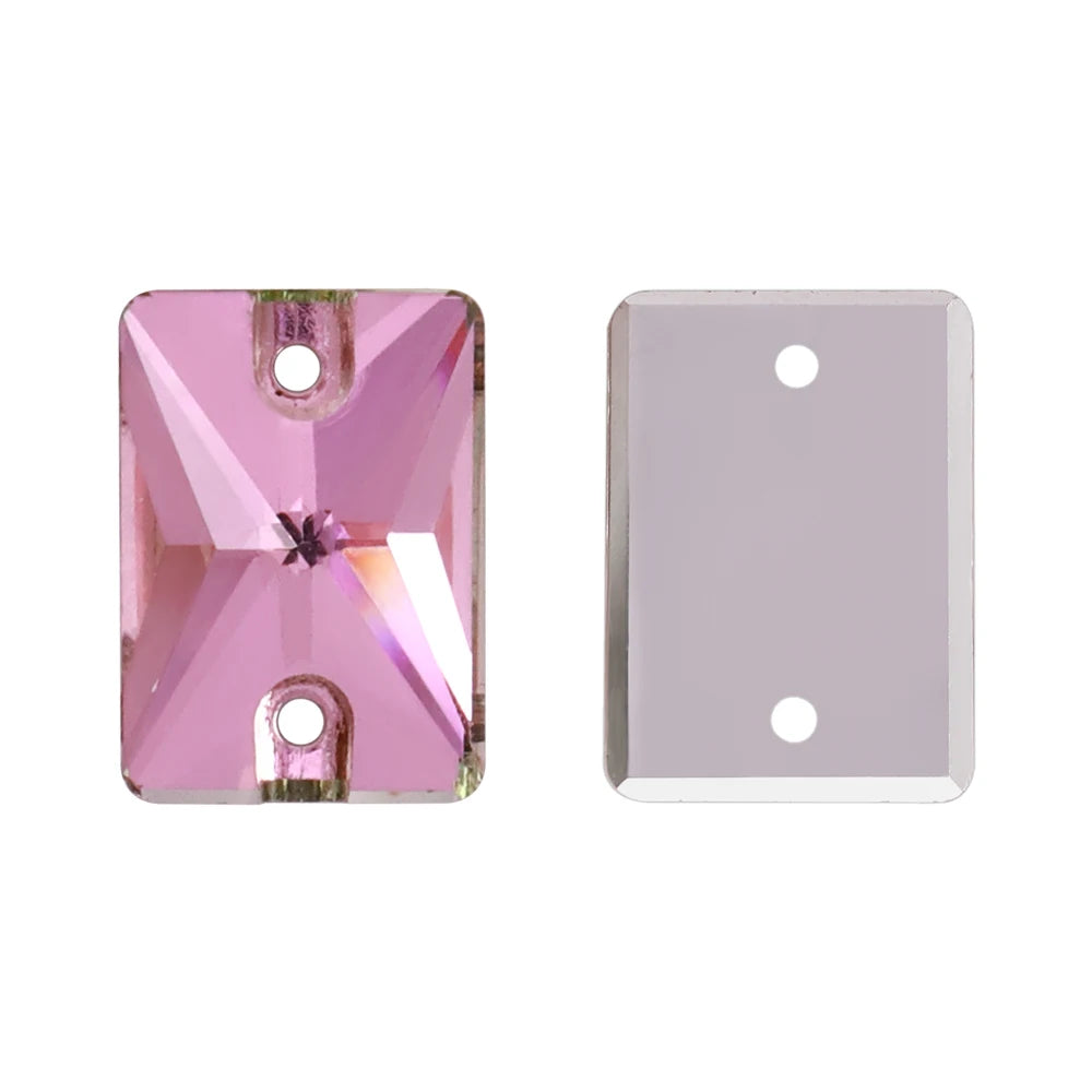 QIYI Multi Colors and Size Rectangle Sew-on Stone for Choice Clear Glass Flat Back Top Quality Sew on Rhinestones (3250)