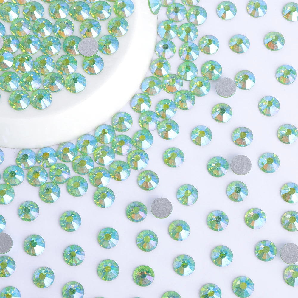 QIYI Wholesale 14400pcs Bulk Package Flatback Rhinestones Glitter Bling Glue on Luminous Rhinestones for Accessories