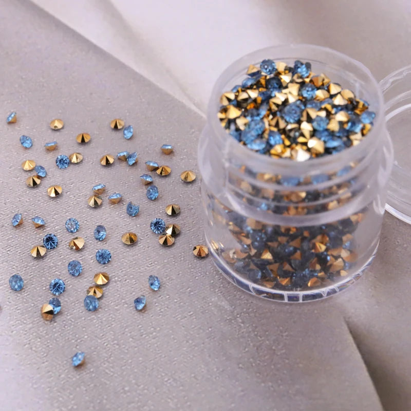 High Quality Bulk Fine Glass Epoxy Resin Nail Sequins Glitter Small Clothing Accessories Rhinestones Type