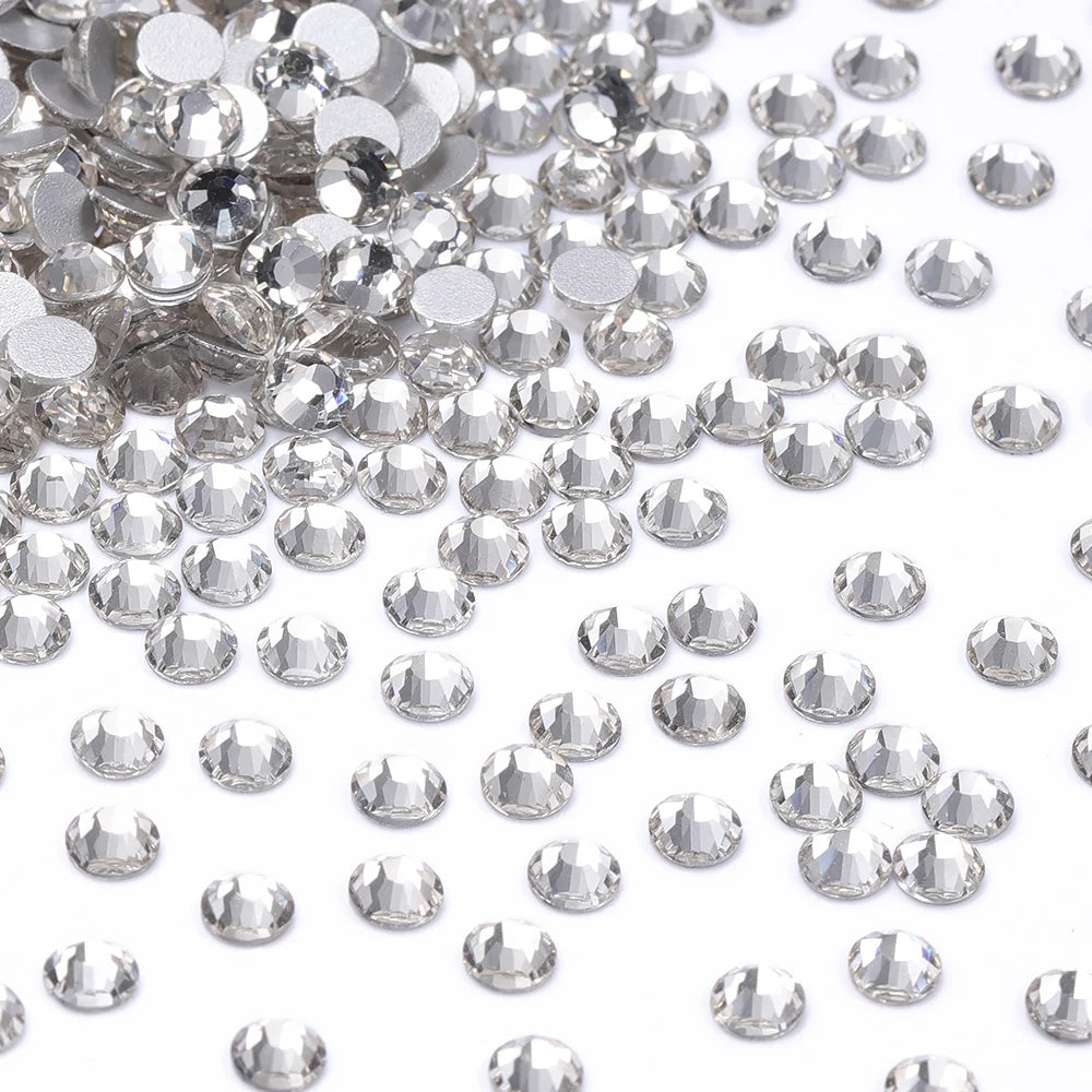 Factory Wholesale Bling Non Hotfix Rhinestones Glass Crystal Flatback Regular Cut Rhinestones for Shoes