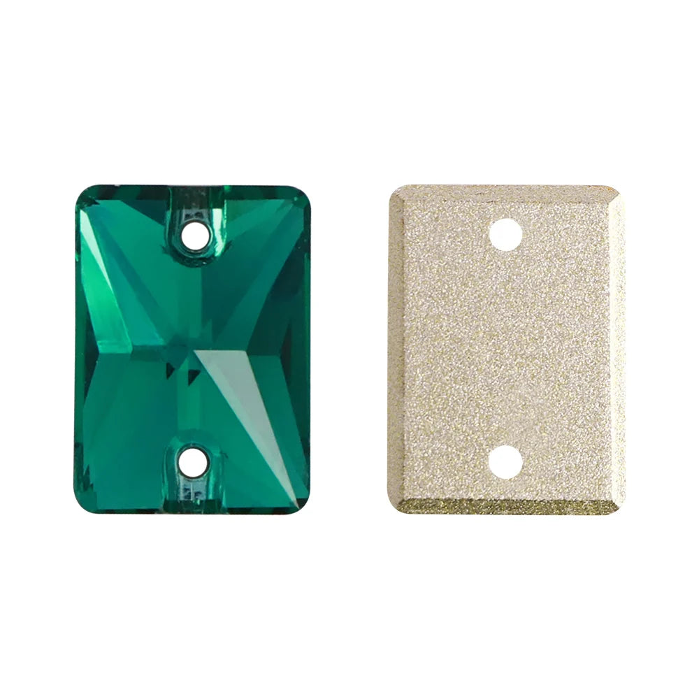 QIYI Multi Colors and Size Rectangle Sew-on Stone for Choice Clear Glass Flat Back Top Quality Sew on Rhinestones (3250)