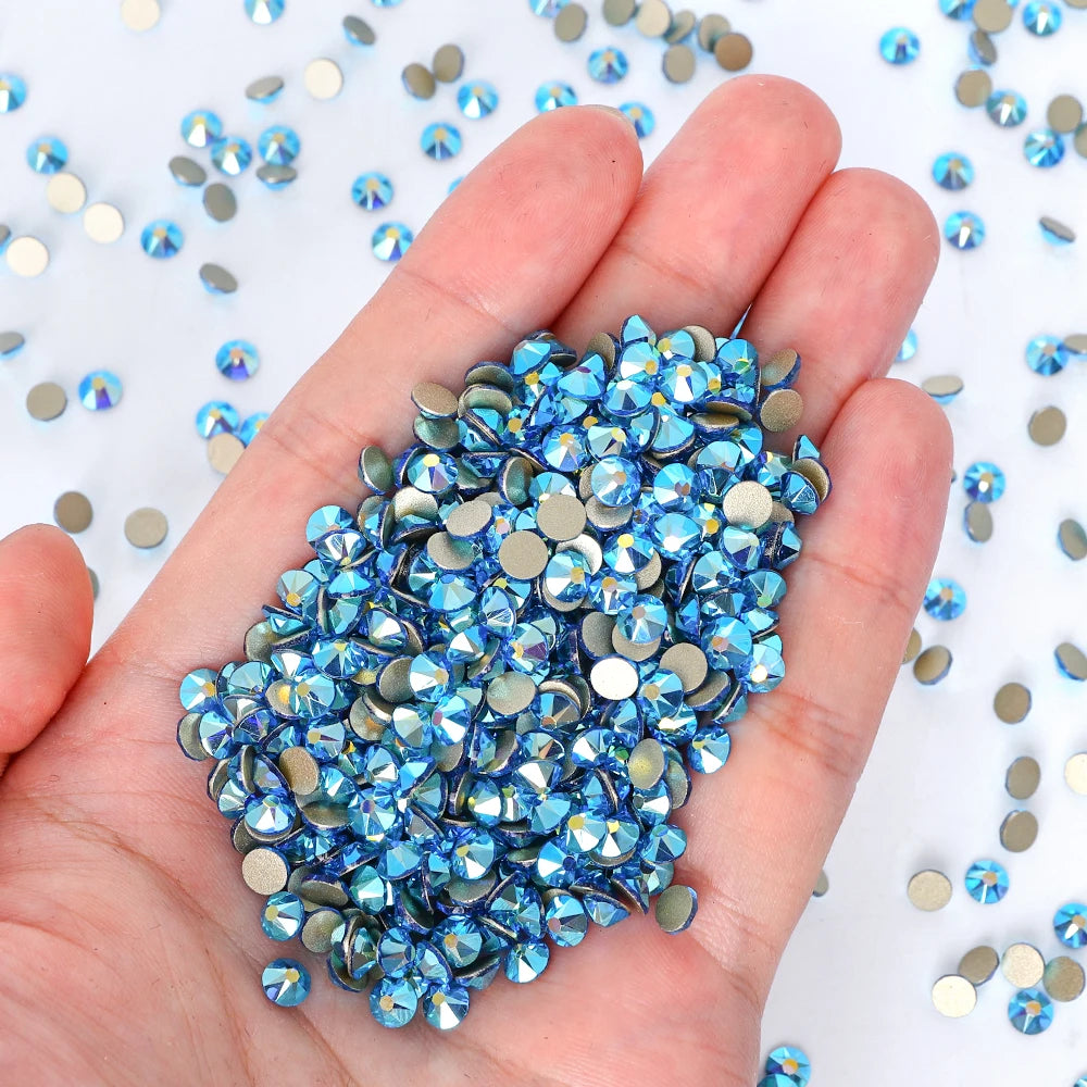 Top Quality 2088 Crystal Glass Rhinestones 16 Cut Facets Round Flatback Diamond Strass AB in Bulk Stones for Cloth Tumbler