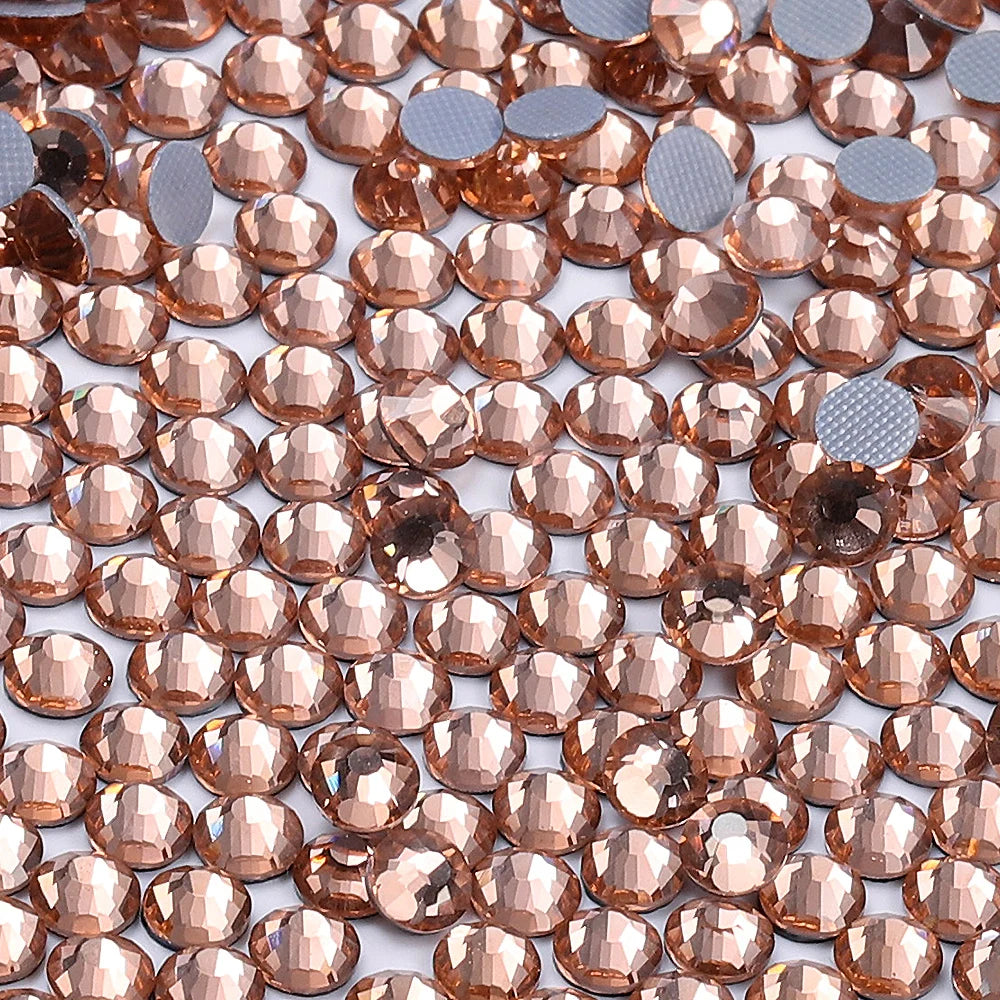 Wholesale 60Colors Hotfix Glass Crystal Rhinestone Flat Back Round Hotfix Crystal Stone Delicate for Clothing Accessories