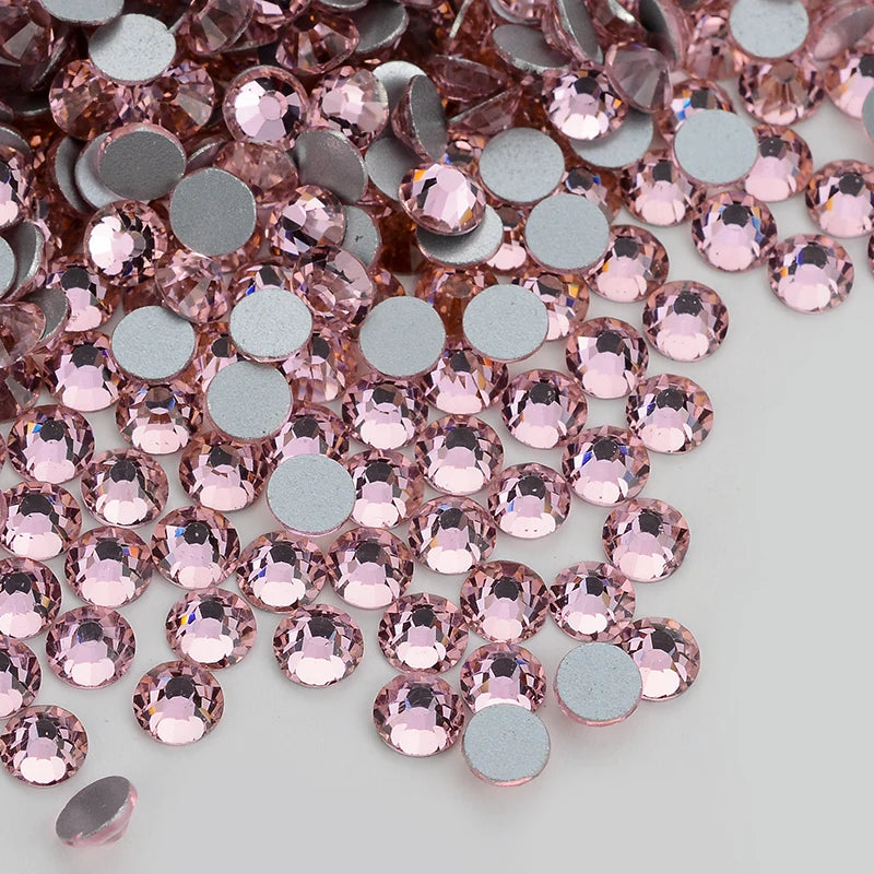 Factory Wholesale Rhinestones Lt Pink Color Silver Base Flat Back Strass Crystal Non Hot Fix Rhinestone for Bra Decoration