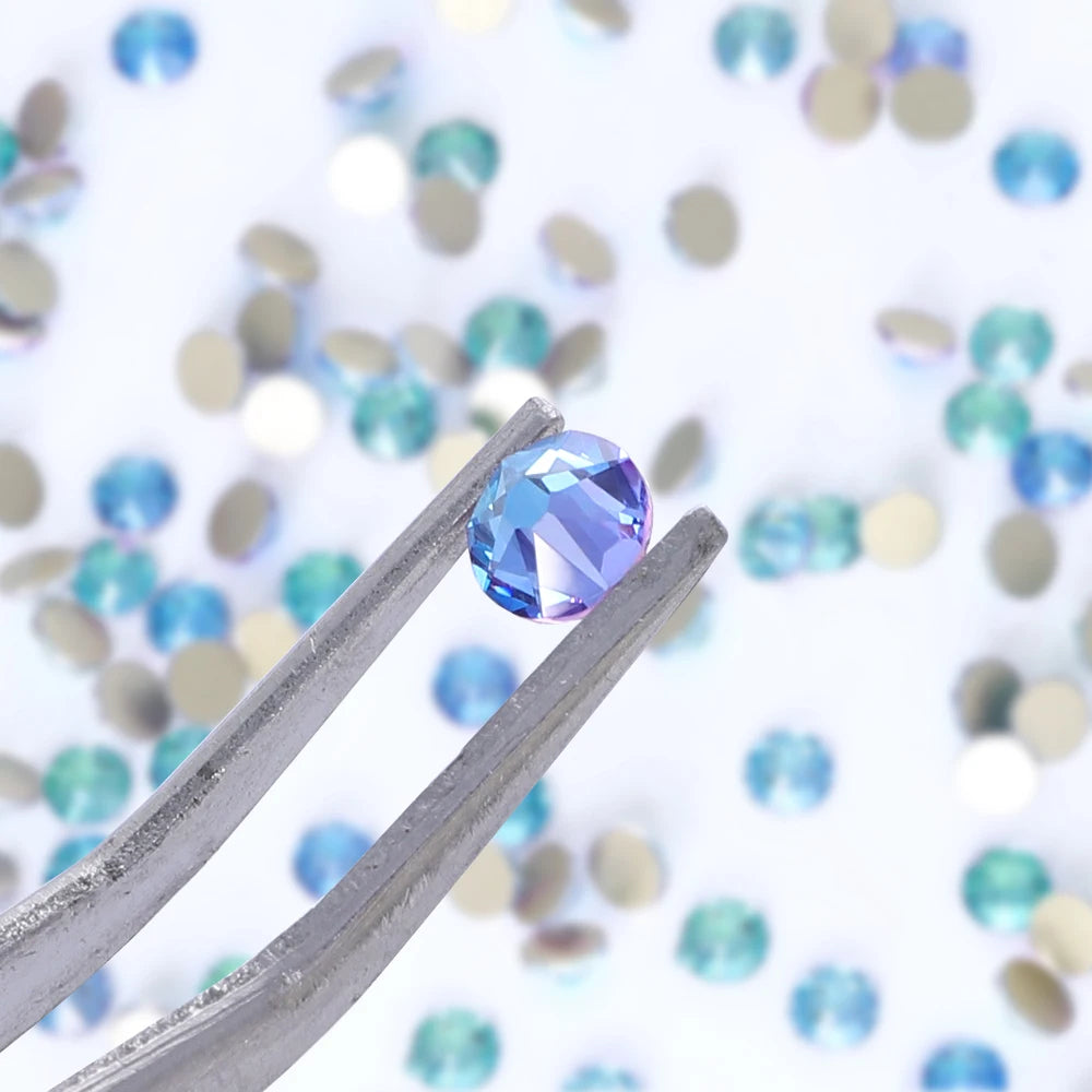 16 Cuts Neon Colors Glass Crystal Rhinestone SS10-SS30 8 Big 8 Small Flatback Rhinestones Grade AAAAAA White Back for Gym