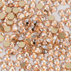QY Golden Back Glass Rhinestones Non Hot-Fix Round Glitter Crystal Flatback Rhinestone 3D Nail Art Decorations