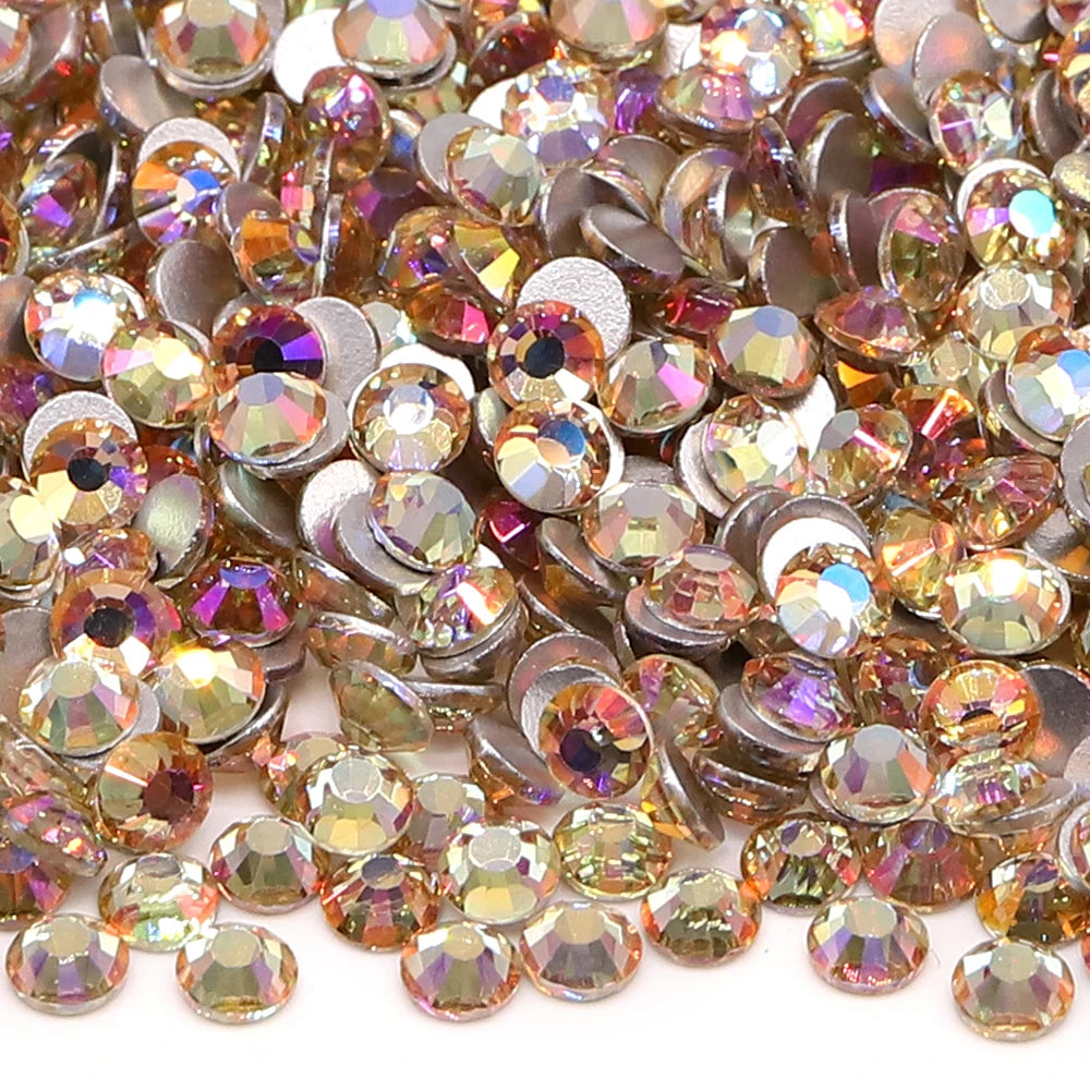 34Kinds Pink Color SS6-SS30 Crystal Rhinestones Bling Bling Glitter Glue on Rhinestones for Gymnastics Performance Clothing
