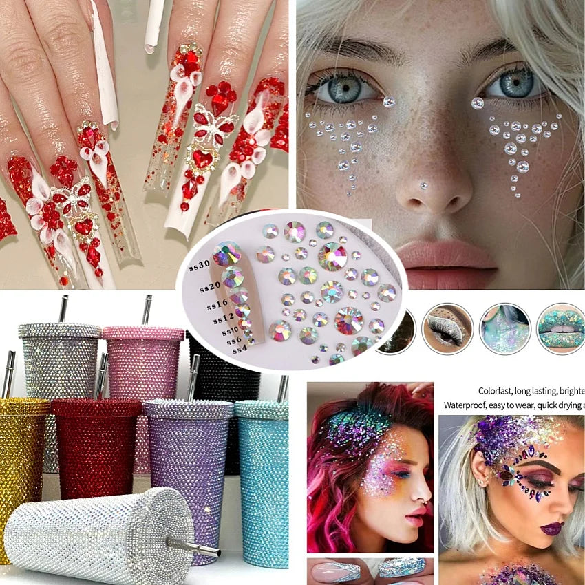 Hot Sales Nail Art Rhinestone Box Crystal Ab Colorful Rainbow Mix Shape Nail Diamond Decoration Nail Crystals Rhinestones