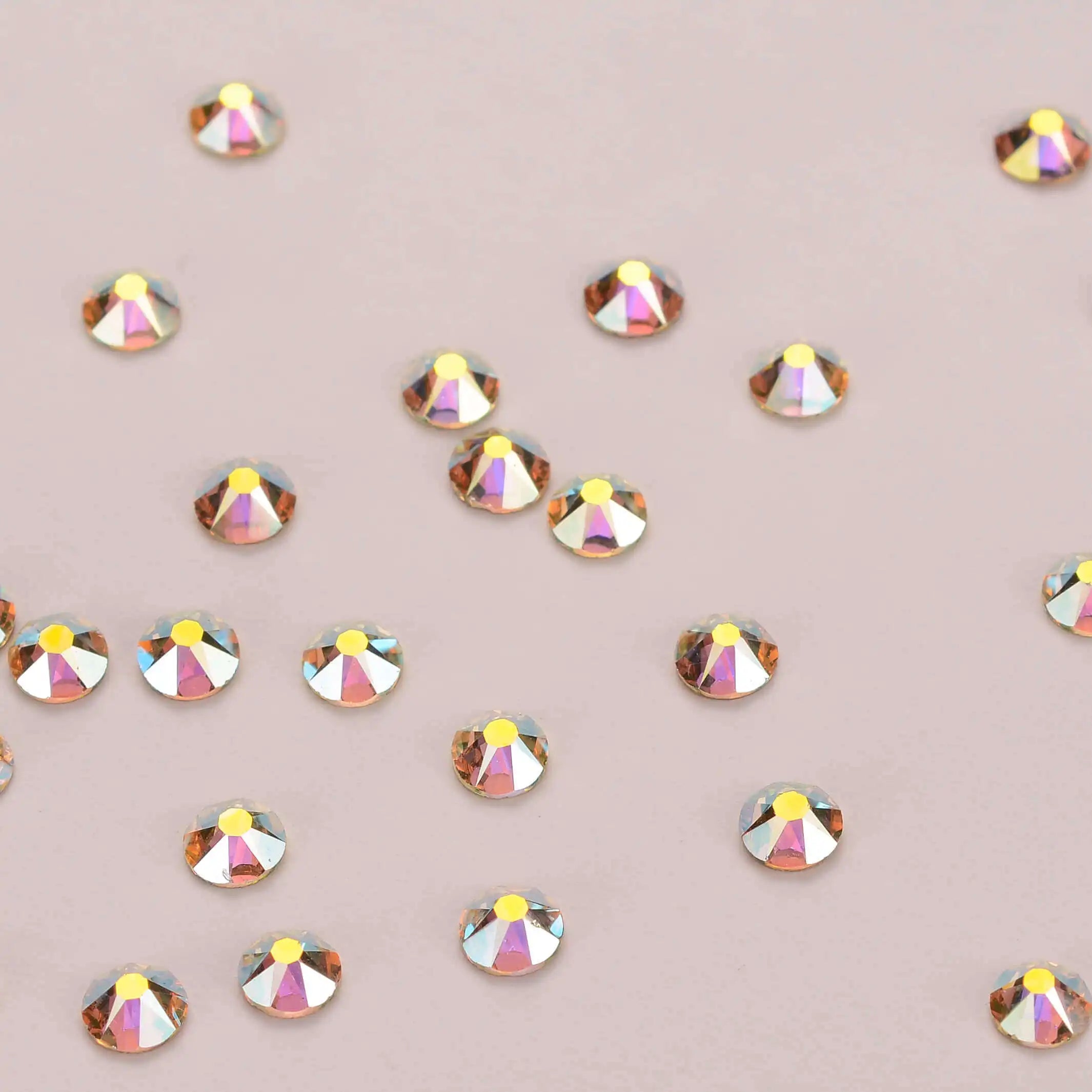 High Quality 16 Cut Facets  Crystal AB Rhinestone Gold Base Non Hot Fix Flatback  Rhinestones Bulk for Dress