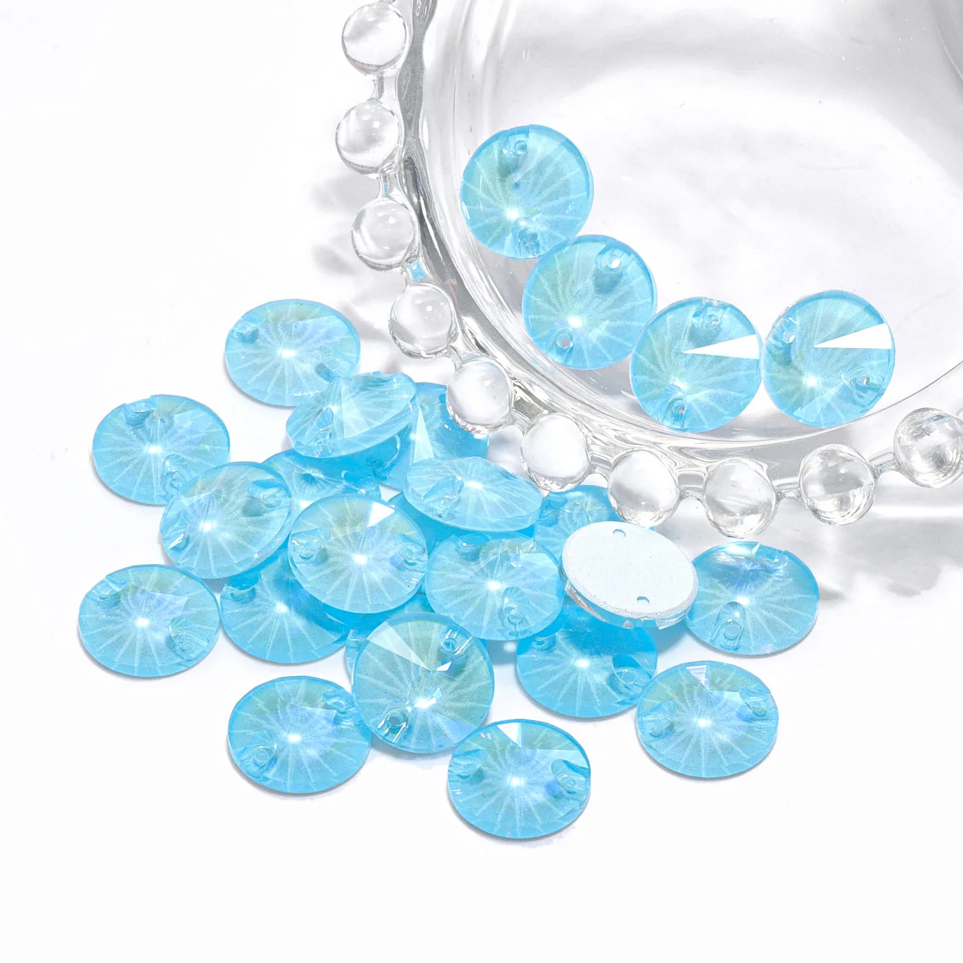 Ready to Ship Neon Rivoli Rhinestones 55 Colors Crystal  Sew-on Rhinestones Glass Clothing Flatback Sewing Stones for Women