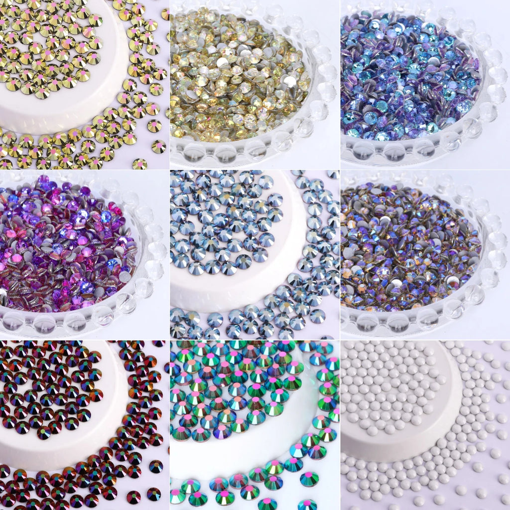 QIYI  SS30-SS60 1130-1187 14400pcs Non Hot Fix Flat Back Factory Wholesale High Quality Durable Glass Rhinestones for Girls