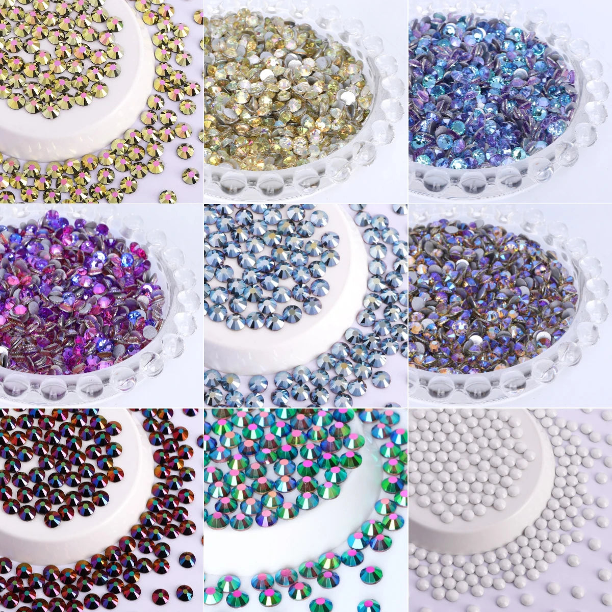 QIYI  SS30-SS60 1130-1187 14400pcs Non Hot Fix Flat Back Factory Wholesale High Quality Durable Glass Rhinestones for Girls