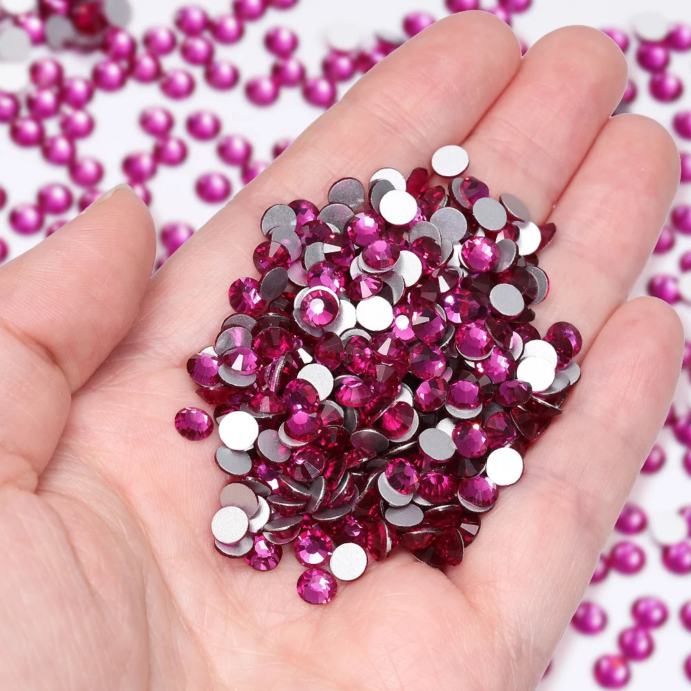 QIYI Factory Wholesale High Quality Fashion Regular Cut Red Line Non Hofix Glass Flat Back Rhinestone for DIY Garments Nail Art