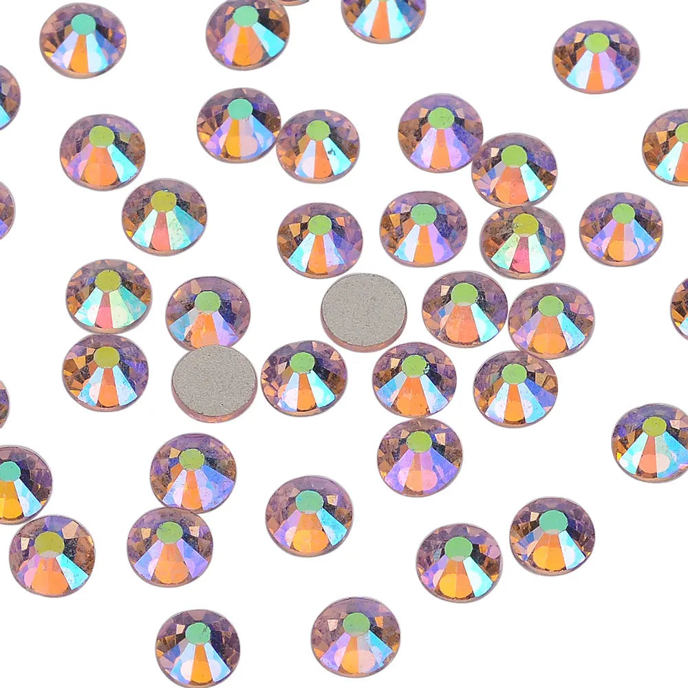 Customized Rhinestone Supplier Glass Crystals Nail Art Rhinestones SS10 Non Hot Fix Diamond AB Rhinestone Bling for Garment Nail