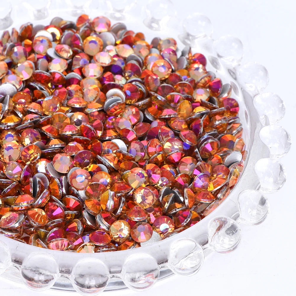 QY Wholesale SS3-SS50 Colorful Non Hotfix Rhinestones Bulk Glitter Crystal Glue on Strass Diamond Rhinestone Bling for Tumbler