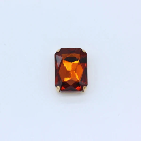 All-size 24-colors Flatback rectangle sew on glass stone Gems sewing crystal rhinestone gold plated button clothes Decorations