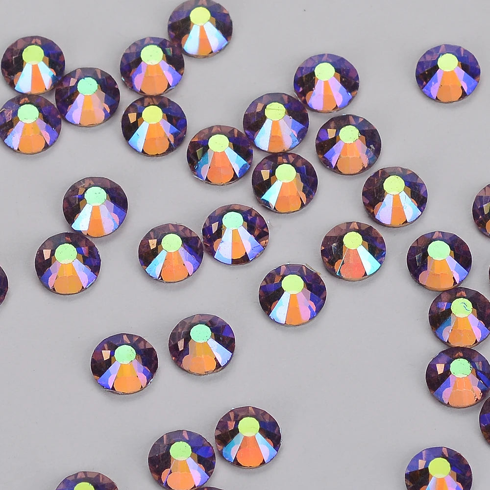 SS3 SS6 SS10 SS12 SS16 SS20 SS30 SS50 Light Amethyst AB Crystal Strass Flatback Glass Crystal Rhinestones for Cloth DIY Crafts