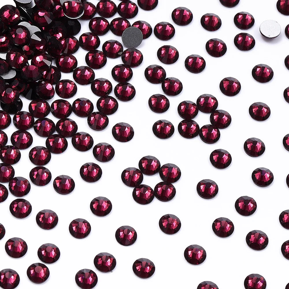 Wholesale Rhinestones 100 Colors Ss06-ss34 Crystal Rhinestone Non Hotfix Flat Back for Top Decoration Accessories