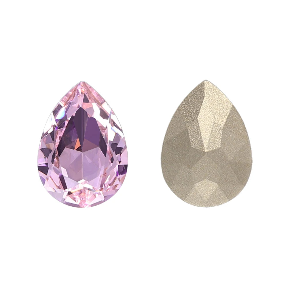 2024 Hot Selling Customer-Favorite K9 Glass Top Quality Crystal Point Back Drop Shape Rhinestones for Clothing Accessories