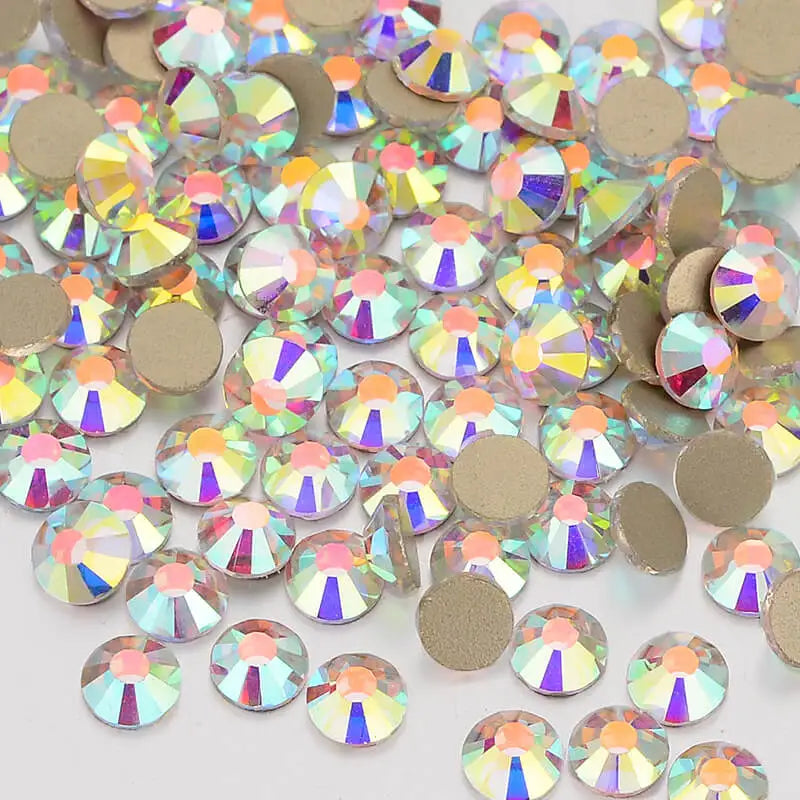 SS3-SS50 Wholesale Rhinestones Multi Sizes Colorful Non HotFix Round Trade a Glass Crystal Flatback Rhinestone