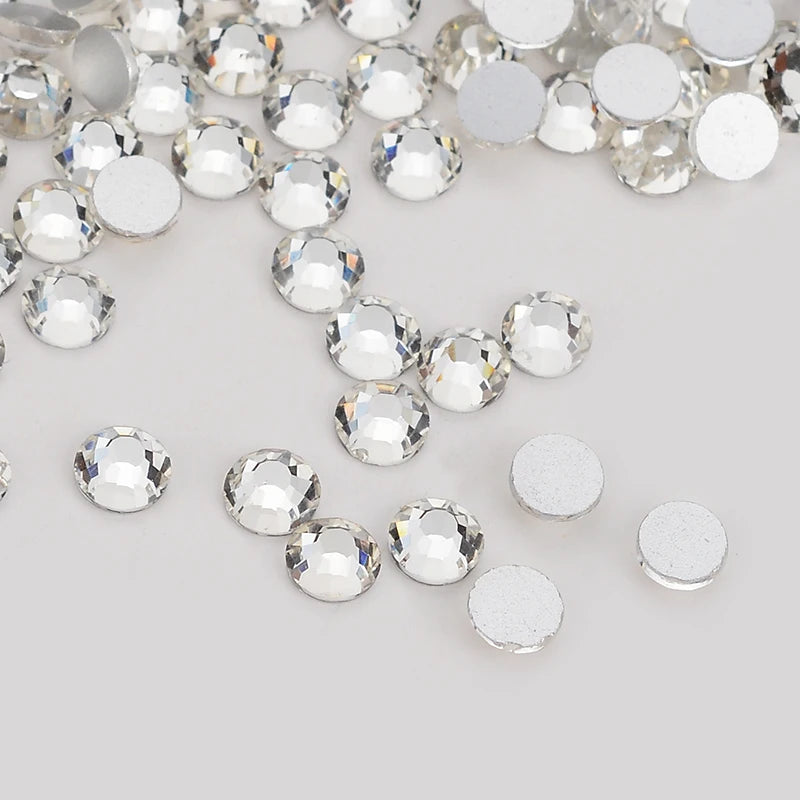 Wholesa 14400PCS Crystal AB Rhinestones Bulk Glass Flatback Non Hotfix Rhinestones Ss10 for Nail Art Garment