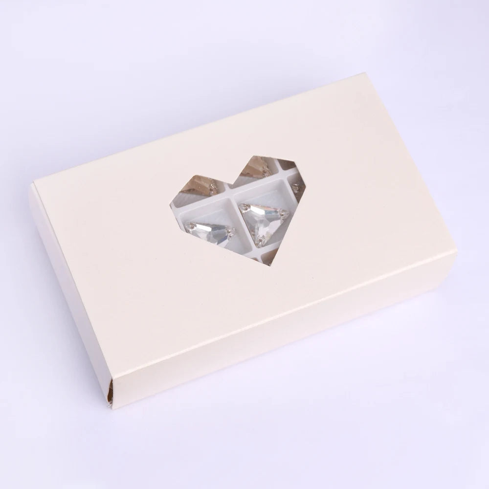 Customizable Triangle Crystal Glass Rhinestones  Sew on Rhinestones Crystal Flatback Sewing Strass for Wedding Dresses Garment