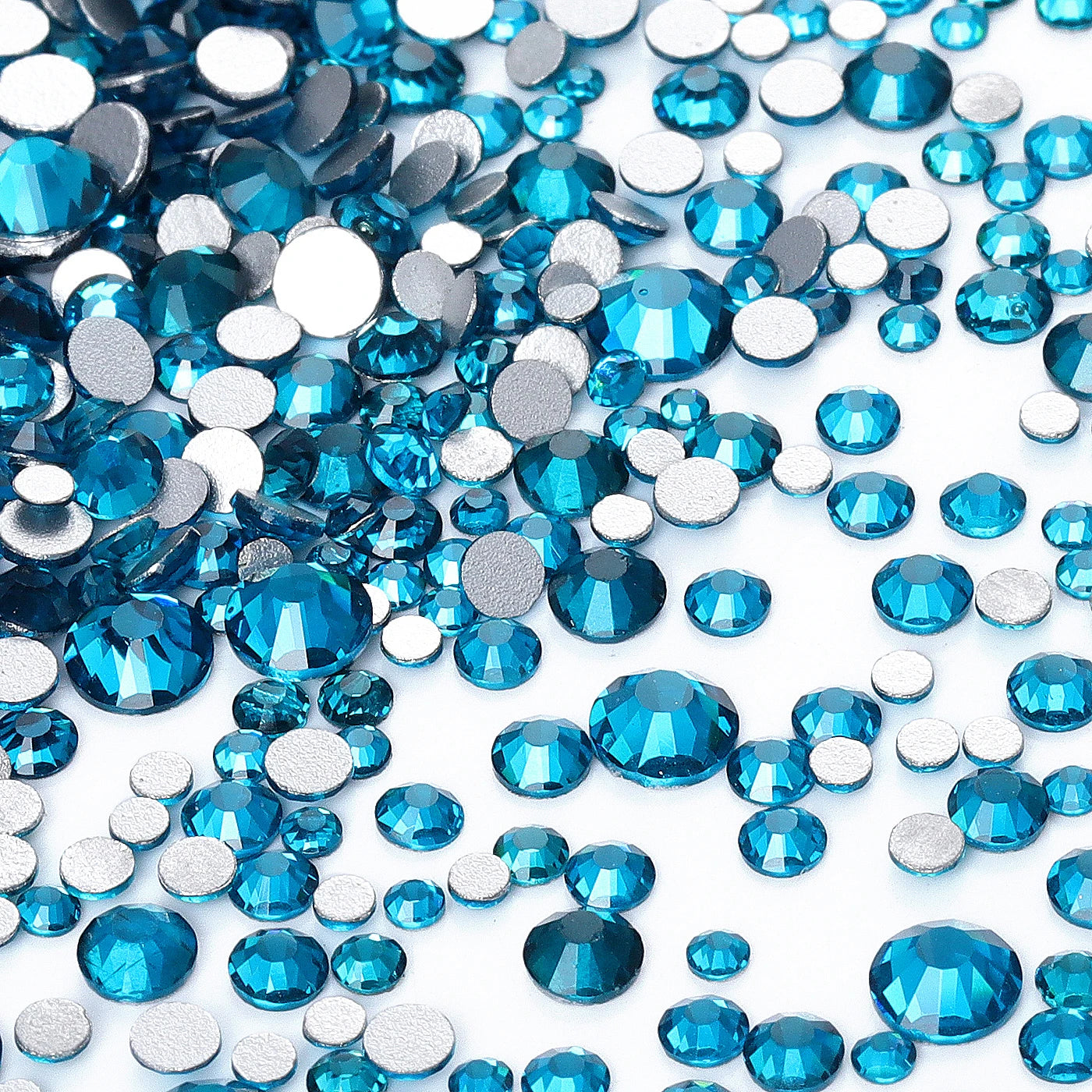 QIYI Wholesale Mixed Size Ss3-ss20 Crystal Rhinestones  Non- Hotfix Round Loose RhinestonesBulk for Decorative Nail Art Crafts