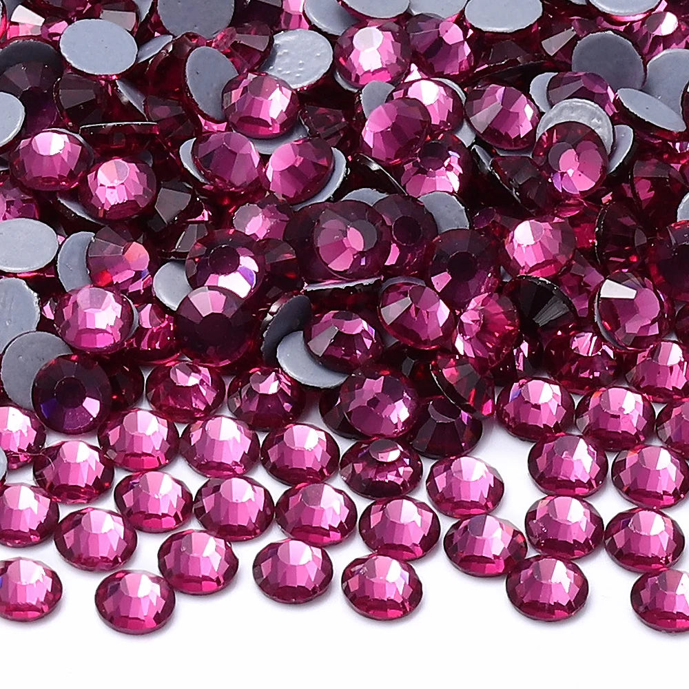 Wholesale Factory Price Qiyi Brand Top Grade 12 Facets Flat Back Hotfix Glass Crystal Rhinestone Delicate Clothing Accessories