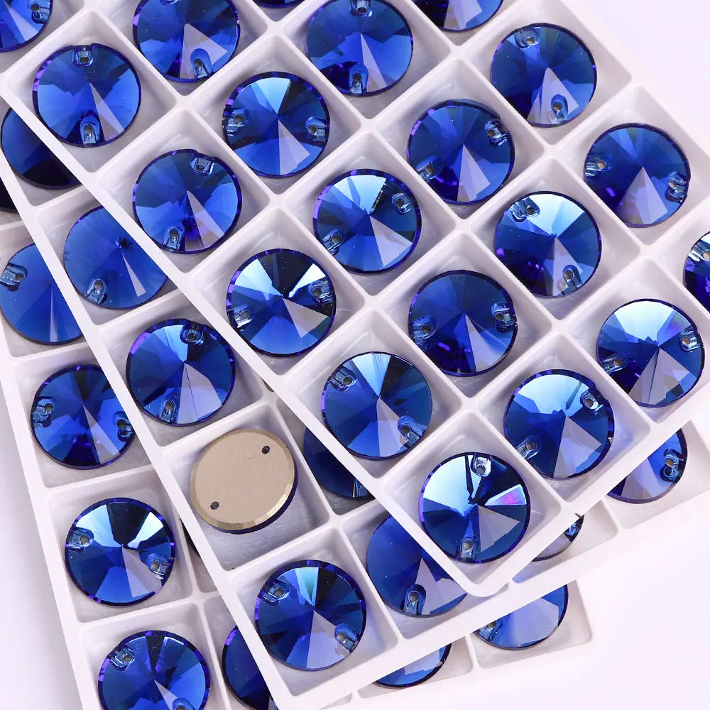 Ready to Ship Neon Rivoli Rhinestones 55 Colors Crystal  Sew-on Rhinestones Glass Clothing Flatback Sewing Stones for Women