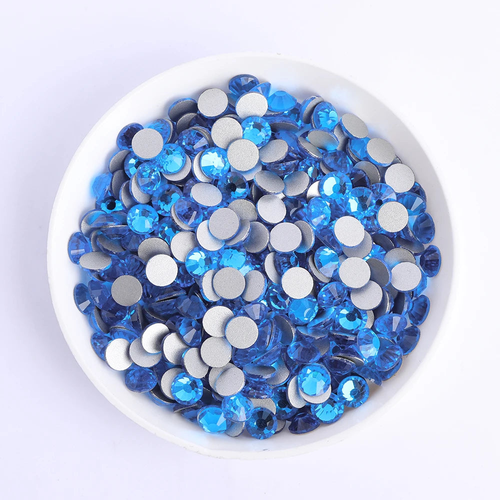 SS6-SS30 Wholesale Small Bag Non Hotfix Glue on 4A+ Quality Rhinestones Glass Crystal Flatback Regular Cut for Nail Art