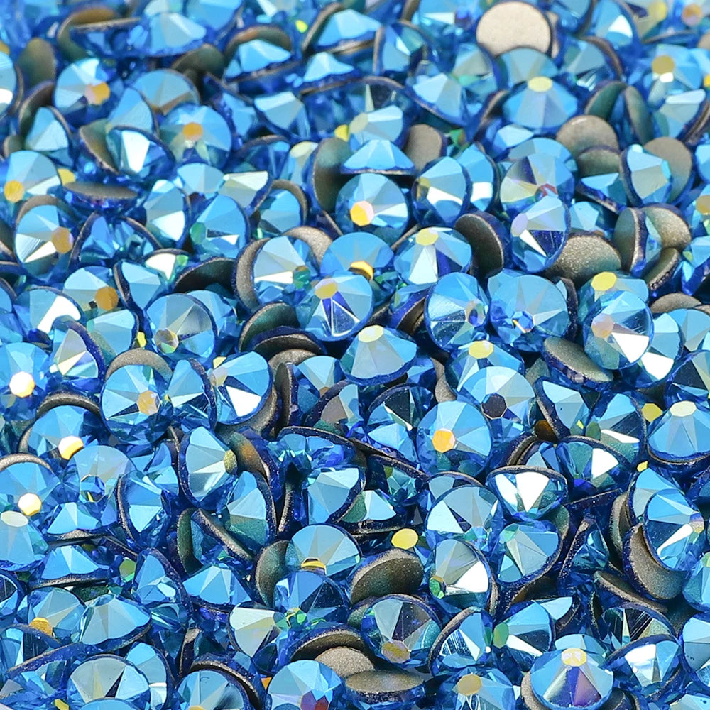 Factory Wholesale Crystal AB Colors 2088 16 Cut Facets Multi and Size Flat Back Golden Bottom High Quality Glass Rhinestones