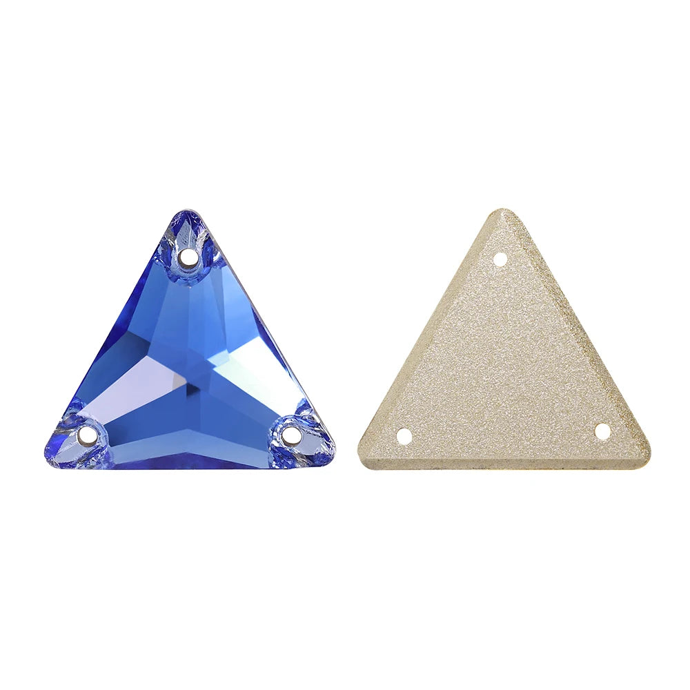 3270 Factory Direct 12mm/16mm/22mm Different Sizes 55+ Colors Top Quality Durable Grade AAAAAA Glass Triangle Sew-on Rhinestone