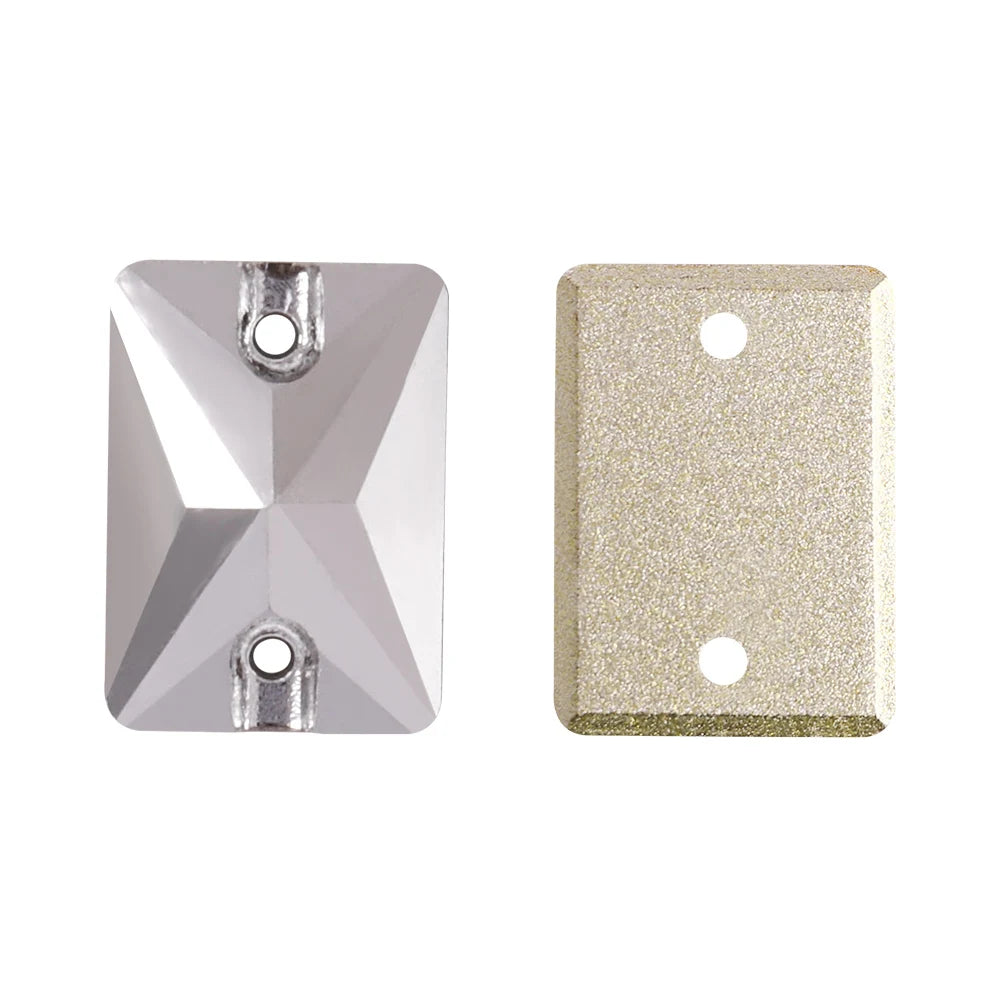 QIYI Multi Colors and Size Rectangle Sew-on Stone for Choice Clear Glass Flat Back Top Quality Sew on Rhinestones (3250)