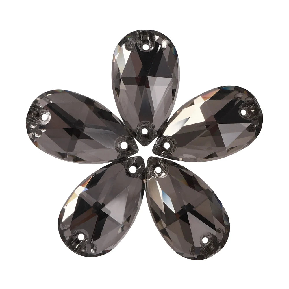 Wholesale 7x12 10x14 11x18 13x22 17x28 mm Raindrop Sew-on Rhinestones Non Hotfix Flatback Sewing Strass Bling for Jewelry Dress