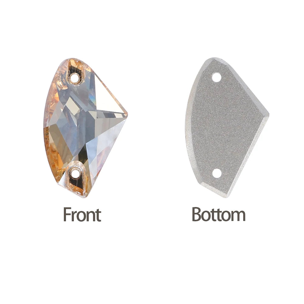 Factory Direct Wholesale Low MOQ Glass Crystal Galactic Sew-On Rhinestones With Two Holes for Garment Decoration 3256