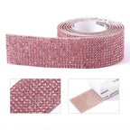 QIYI Wholesale Rhinestone Tape Self Adhesive Rhinestones Trimming Bling Crystal Glass Sheets Roll Wrap Sticker for Tumbler