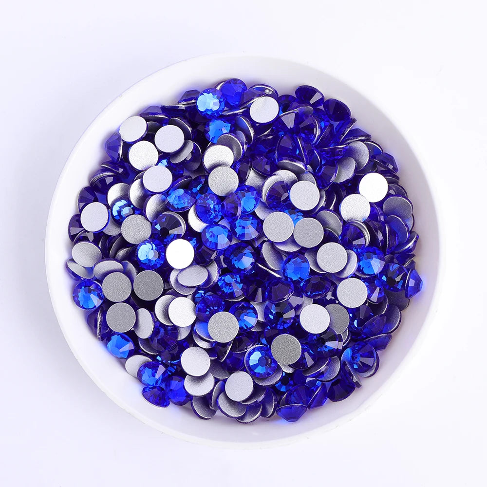 SS6-SS30 Wholesale Small Bag Non Hotfix Glue on 4A+ Quality Rhinestones Glass Crystal Flatback Regular Cut for Nail Art