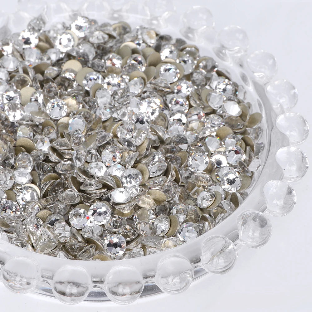 Top Quality 2088 Crystal Glass Rhinestones 16 Cut Facets Round Flatback Diamond Strass AB in Bulk Stones for Cloth Tumbler
