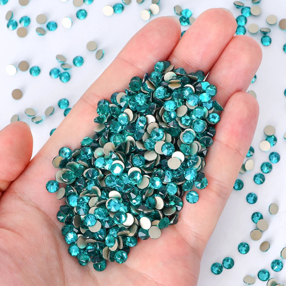 Top Quality 2088 Crystal Glass Rhinestones 16 Cut Facets Round Flatback Diamond Strass AB in Bulk Stones for Cloth Tumbler