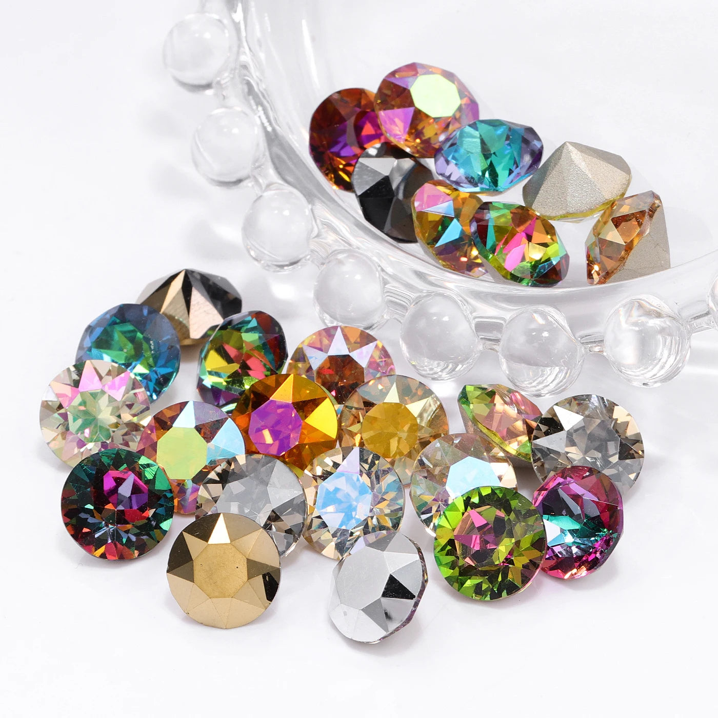 QIYI High Quality Factory Wholesale 200+ Colors Trendy Shimmer Luxury K9 XIRIUS Chaton Pointback Rhinestone for Decoration Cloth