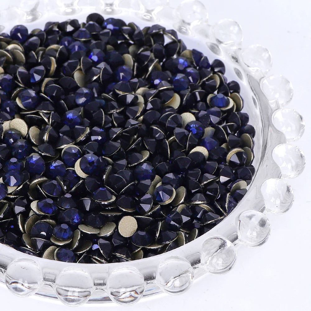SS10-SS40 Colorful Non Hotfix Rhinestones Golden Base Flat Back Bling Glitter Glass Stones Crystal Strass Diamond for Nail