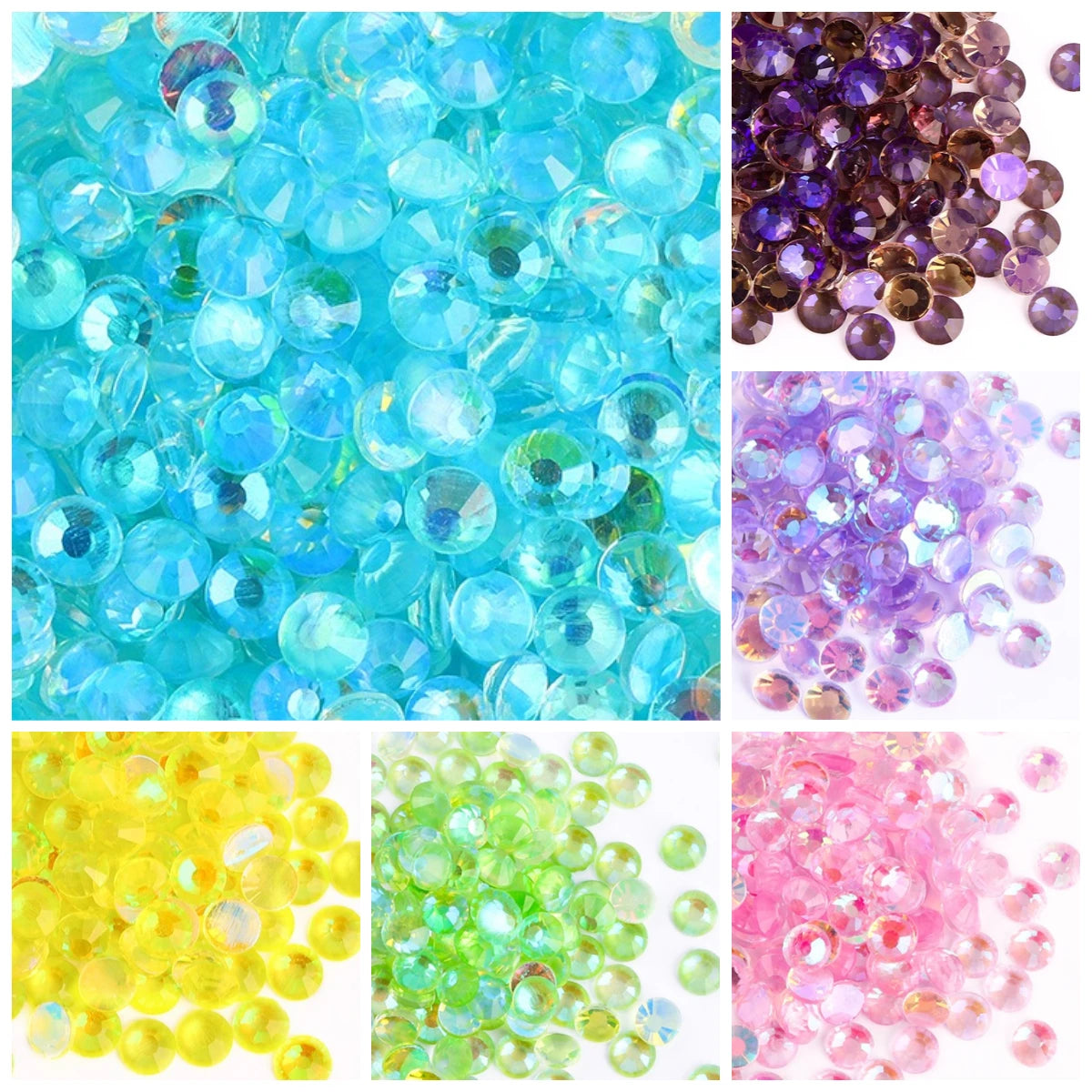 Crystals Nail Art Rhinestone Hot Selling Aurora Colors 1440PCS Rhinestones Flat Back Non Hotfix Glass 1 Bag Rhinestones Custom