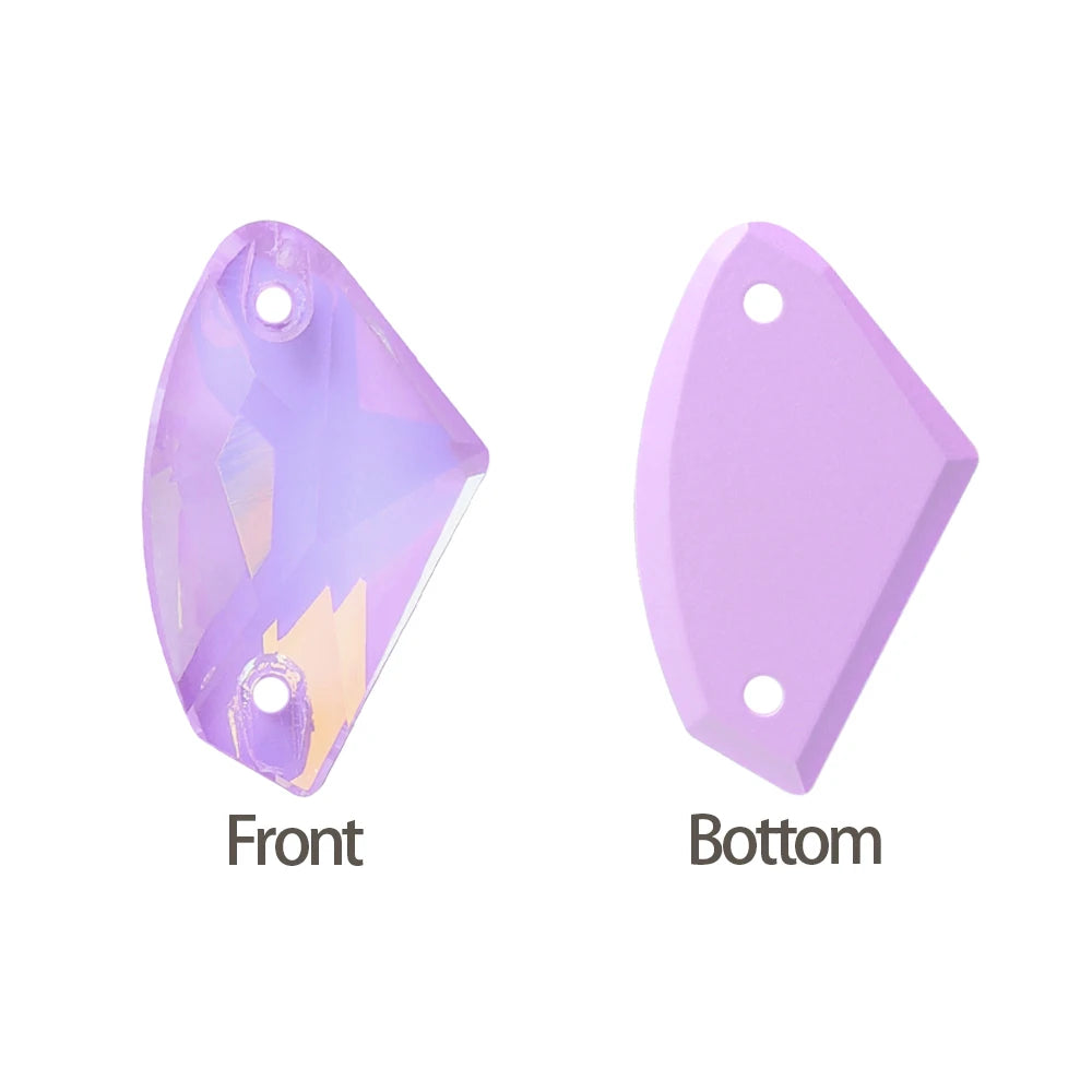 Factory Direct Wholesale Low MOQ Glass Crystal Galactic Sew-On Rhinestones With Two Holes for Garment Decoration 3256