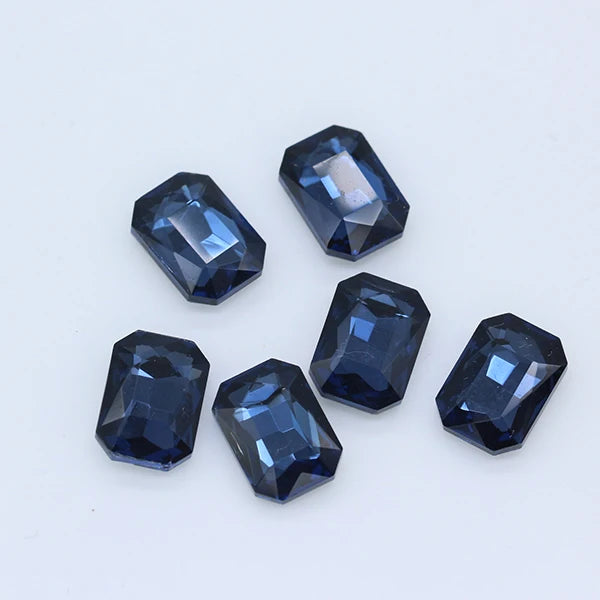 24-colors Rectangle fancy Glass stone pointed back foiled crystal rhinestone Jewels Counter decorations clothes shoes bags Gems