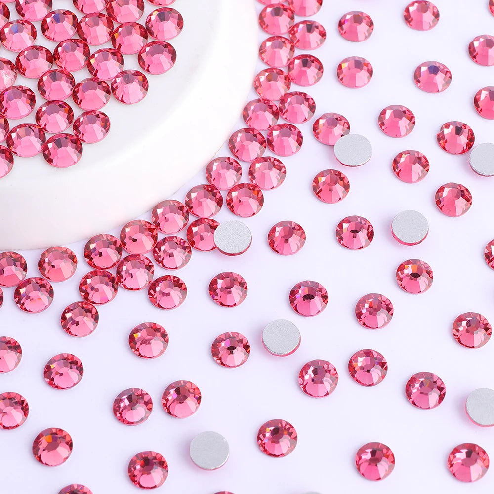 QIYI Wholesale 14400pcs Bulk Package Flatback Rhinestones Glitter Bling Glue on Luminous Rhinestones for Accessories