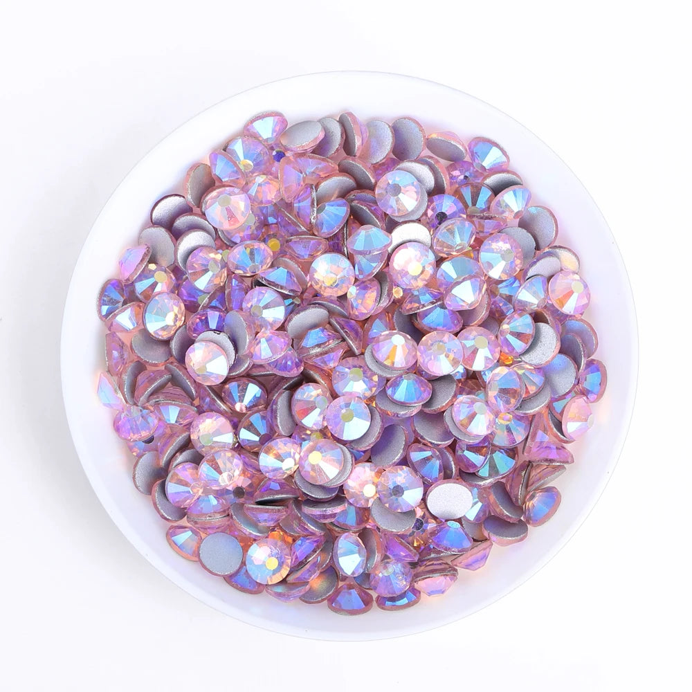 Pink Color SS6-SS30 Crystal Girls Love Rhinestone Bling Glitter Glue on Rhinestones for Gymnastics Performance Clothing